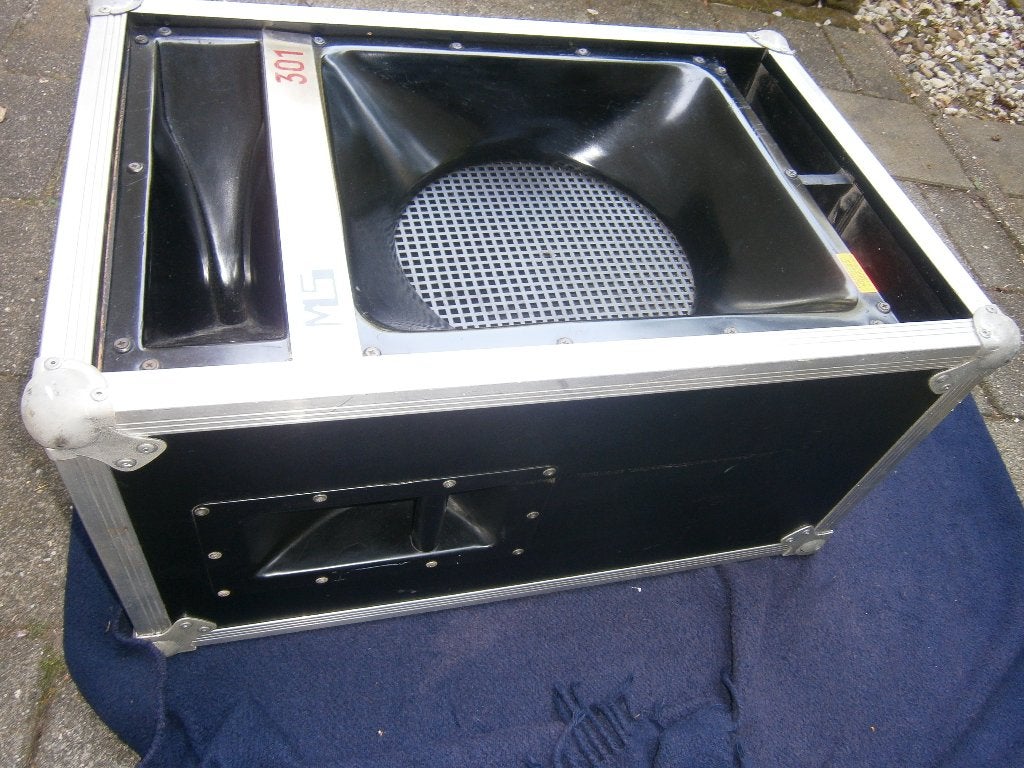 2 hoornboxen MS 301, 15" Eminence ME15-1008, BJr hoog driver, Gebruikt, 120 watt of meer, Front, Rear of Stereo speakers, Ophalen