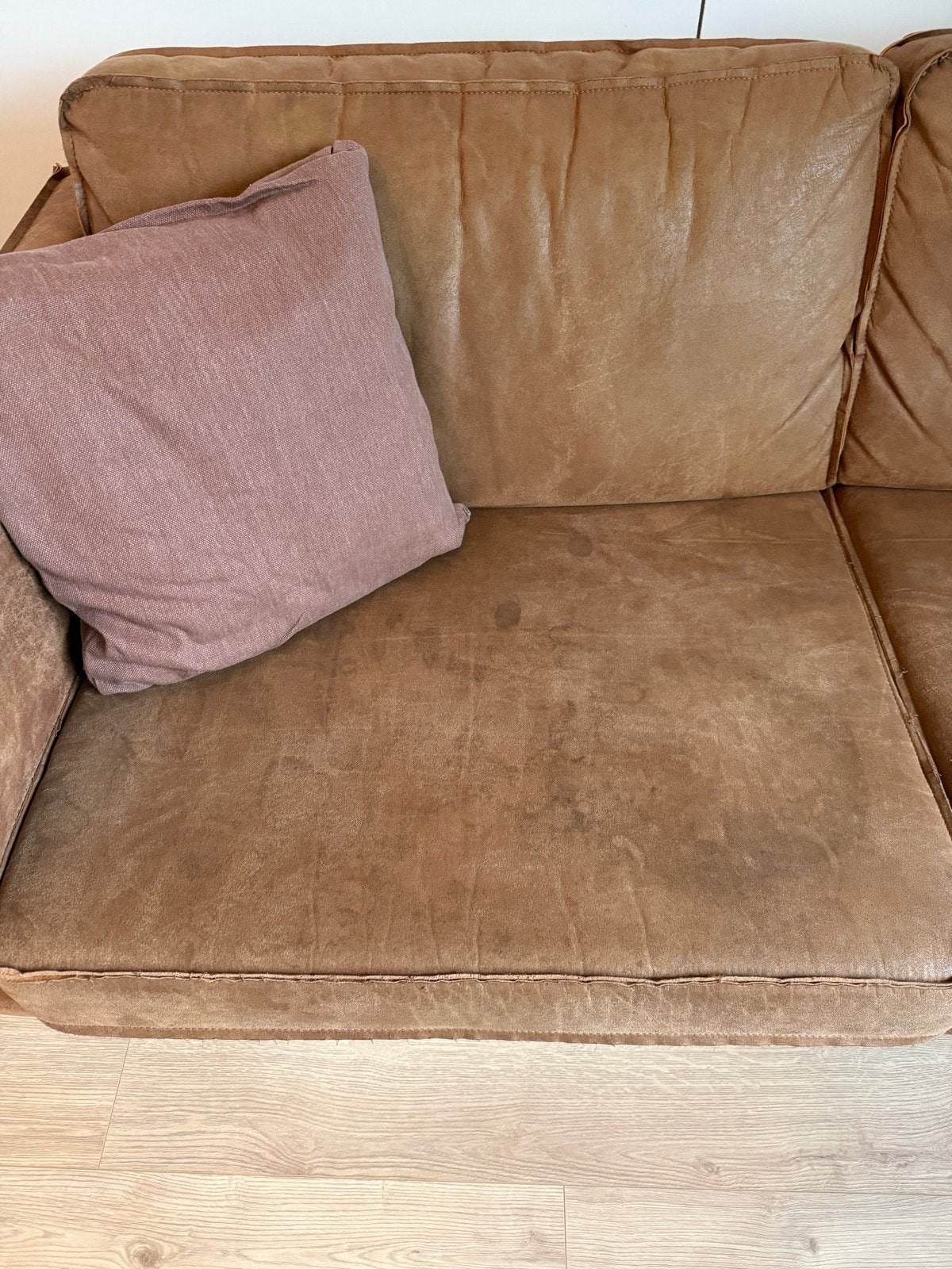 Comfortabele bruine 2,5-zitsbank, Ophalen, Gebruikt, 150 tot 200 cm, Tweepersoons