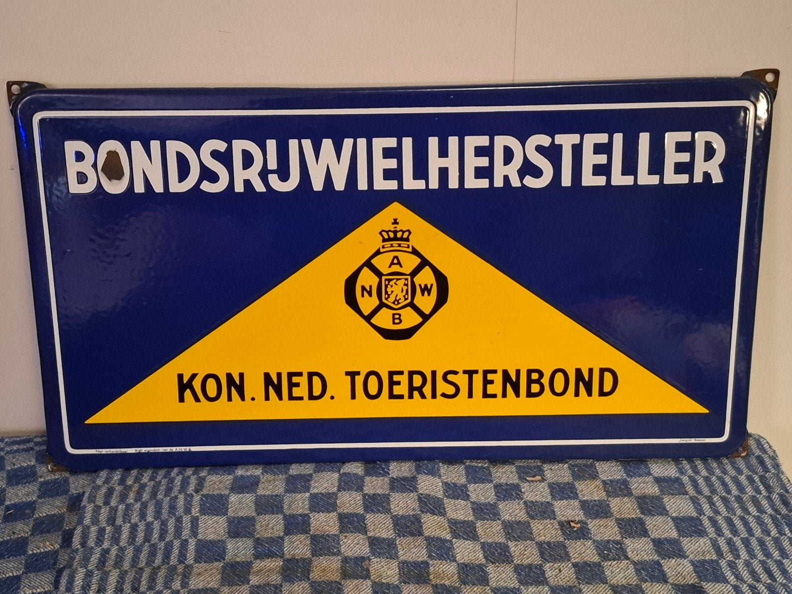 emaille bord anwb, Ophalen of Verzenden, Gebruikt, Reclamebord