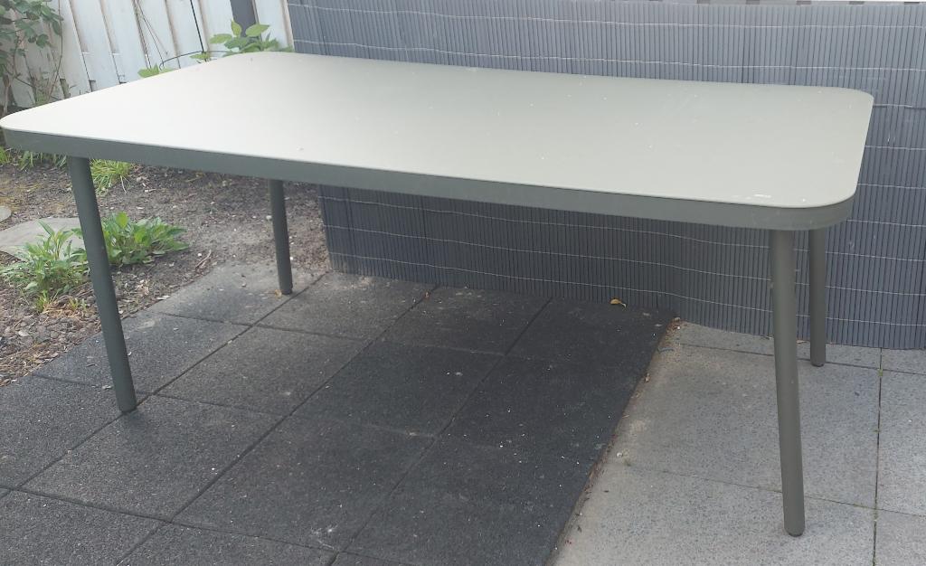 Buitentafel groen 180 x 90 cm, Ophalen, Gebruikt, Rechthoekig, Metaal