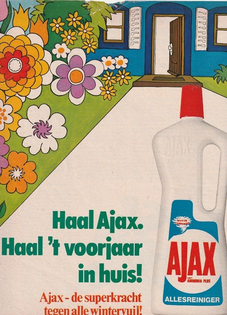 retro reclame 1971 Ajax allesreiniger voorjaar in huis, Verzenden, Overige typen