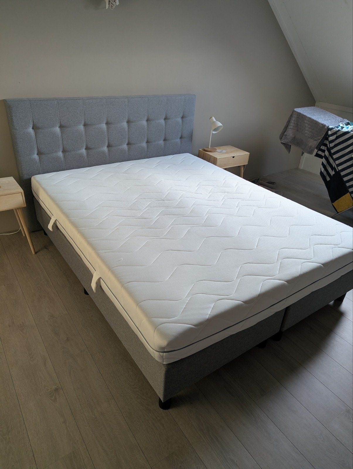 Tweepersoons boxspring Narvik met matras van Leenbakker, Ophalen, Gebruikt, Tweepersoons, 200 cm