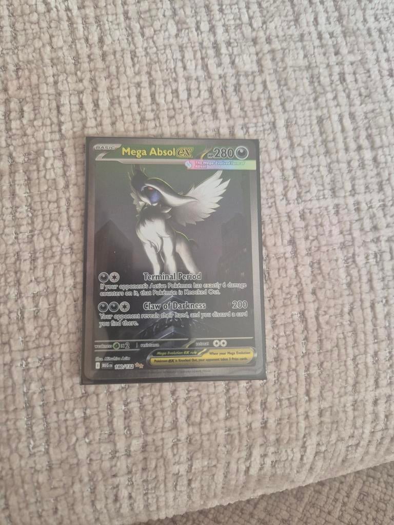 Mega Absol EX Pokémon kaart NM staat, Ophalen of Verzenden, Zo goed als nieuw, Losse kaart, Foil