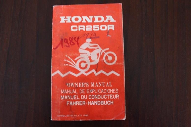 Honda CR250R 1984 motorcycle owner's manual SR 250 R, Ophalen of Verzenden, Honda