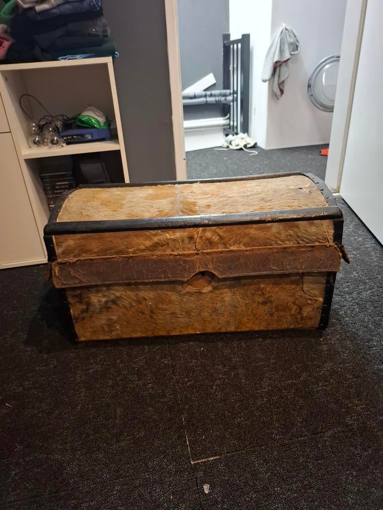 Antieke hutkoffer, Ophalen, Gebruikt, 50 tot 75 cm, 75 tot 100 cm