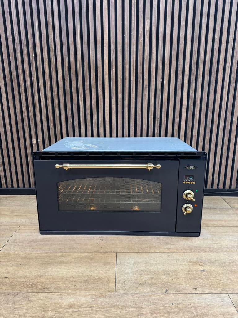 Luxe Antraciet Boretti Inbouw oven 90 cm (Gratis bezorgen), 5258sh, Hete lucht, Ophalen of Verzenden, Zo goed als nieuw