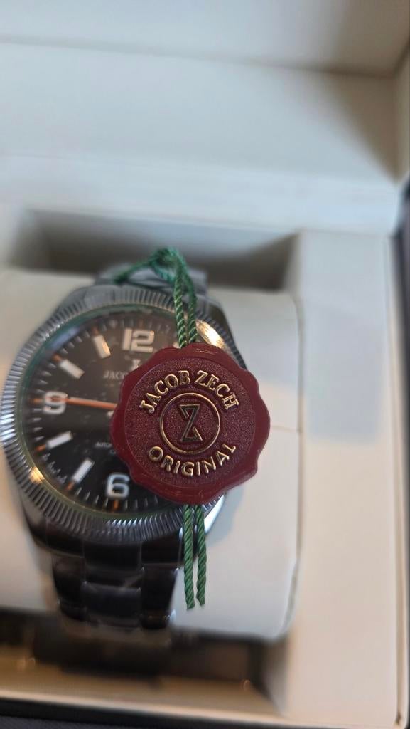 Jacob Zech Horloge in Originele Doos, Staal, Staal, Polshorloge, Zo goed als nieuw