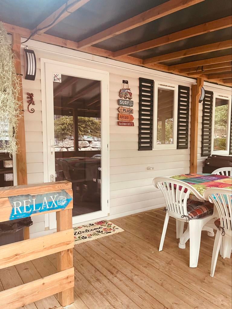 Te huur 6 persoons stacaravans Côte d’Azur, Vakantie, Campings, Zwembad, In bos, Landelijk