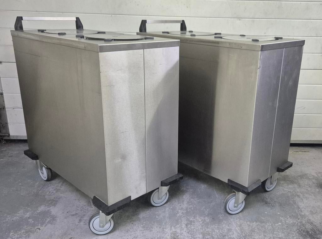 Professionele RVS bordenkar / afruimwagen. 2 stuks, Ophalen, Gebruikt, Meubilair