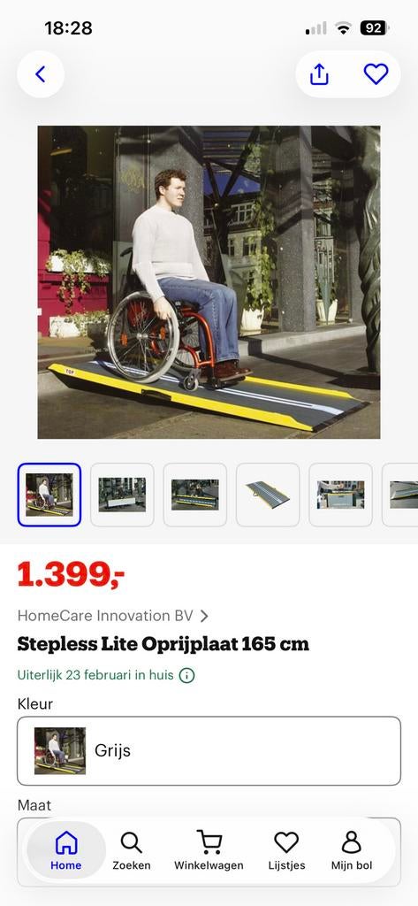 Oprijplaat, Ophalen of Verzenden, Inklapbaar, Zo goed als nieuw, Elektrische rolstoel