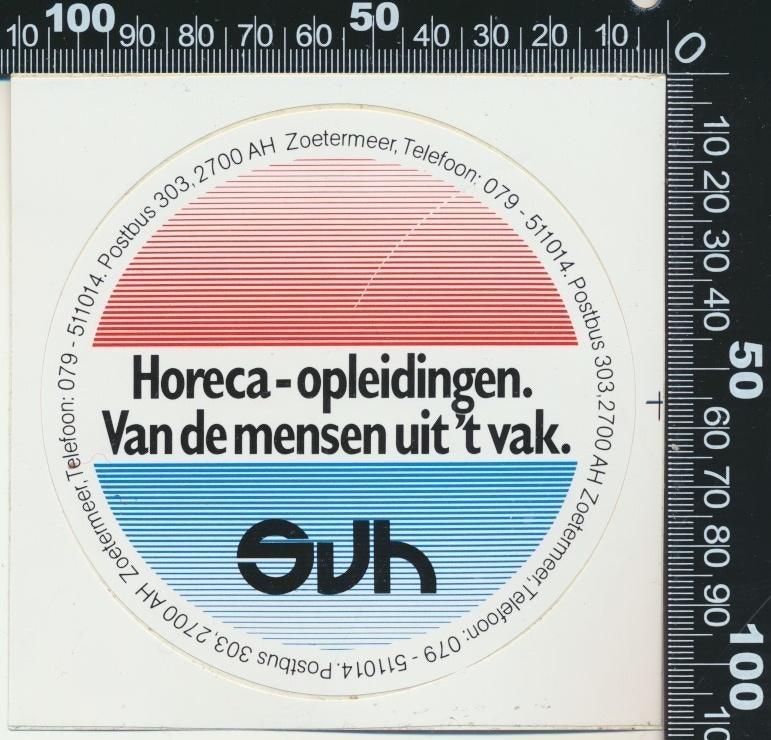 Sticker: SVH - Horeca opleidingen, Ophalen of Verzenden, Zo goed als nieuw, Bedrijf of Vereniging