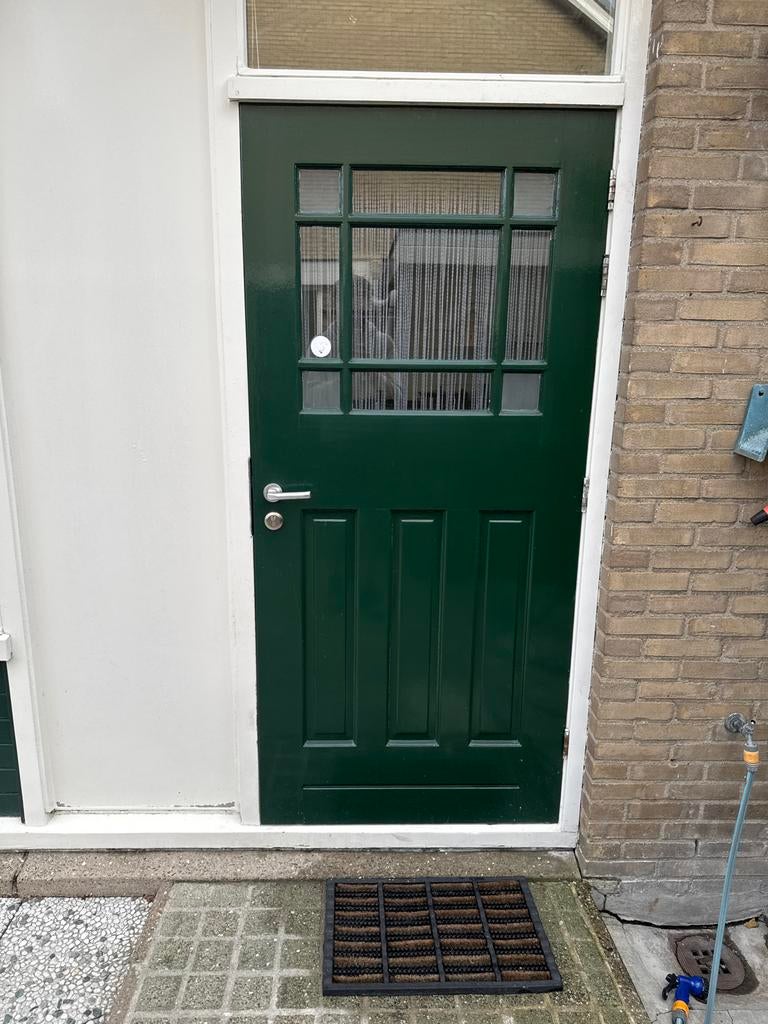 Houten Buitendeur met Glas, Gebruikt, 80 tot 100 cm, Ophalen of Verzenden, Buitendeur