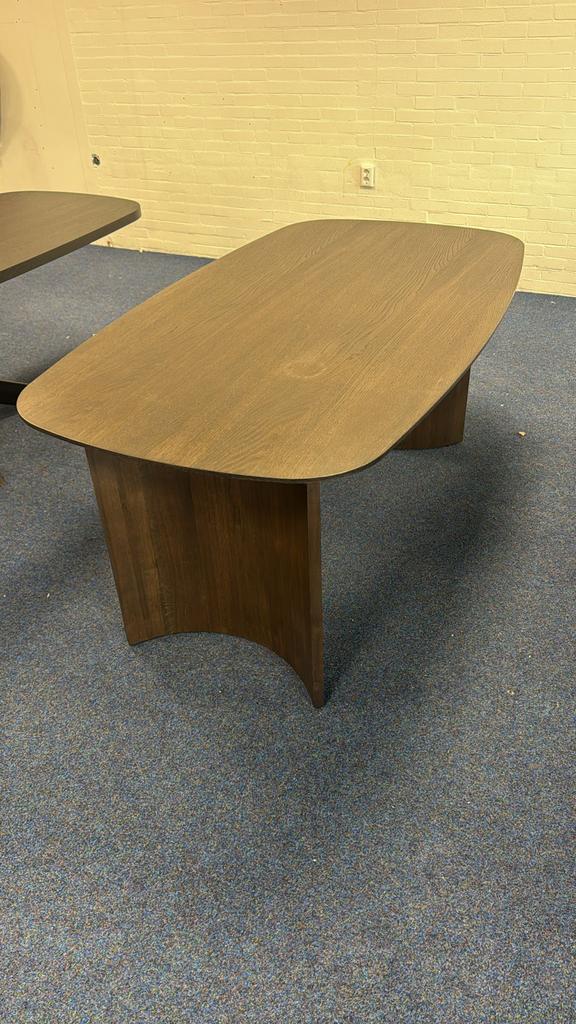 Deens ovale eettafel met Japandi beits 180x100, Ophalen, Gebruikt, 100 tot 150 cm, Eikenhout