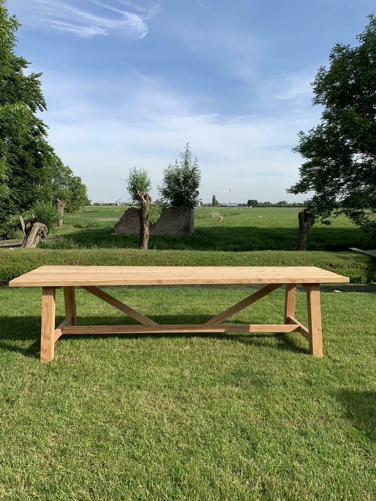 Tuintafel loungeset, tuinset, ronde ovale douglas hout bank, Tuin en Terras, Tuinsets en Loungesets, Nieuw, Ophalen of Verzenden