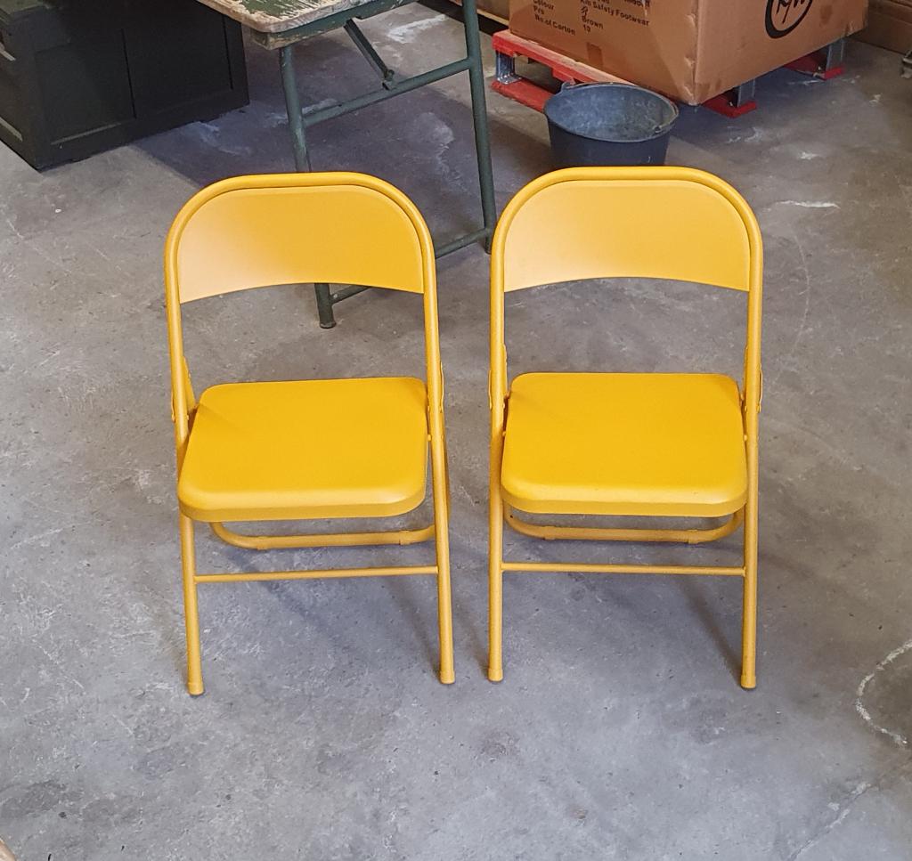 Klapstoelen metaal Geel, NIEUW, Ophalen, Overige kleuren, Vintage, Nieuw
