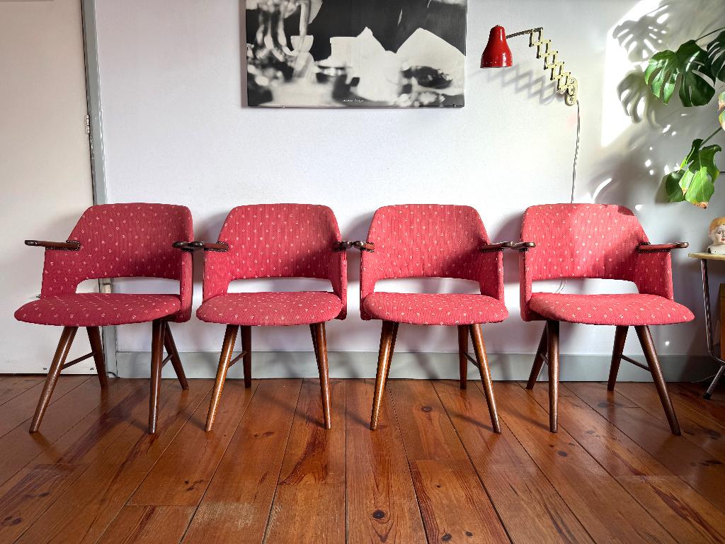 4 fraaie vintage Pastoe / Braakman FT30 stoelen, Ophalen, Gebruikt, Bruin, Vintage