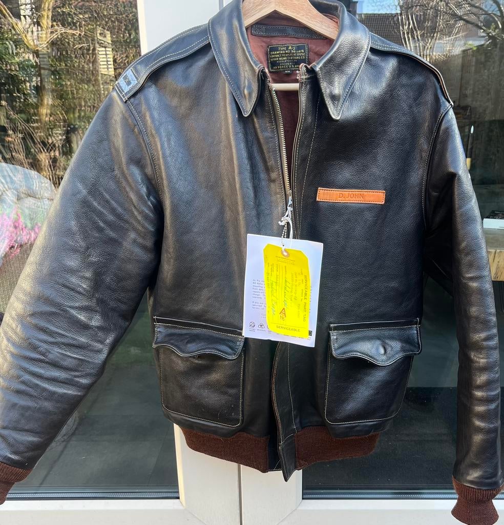 rough wear A-2 piloten jas maat 44  Steve McQueen editie., Ophalen of Verzenden, Nieuw zonder kaartje, Heren, Jas | leer