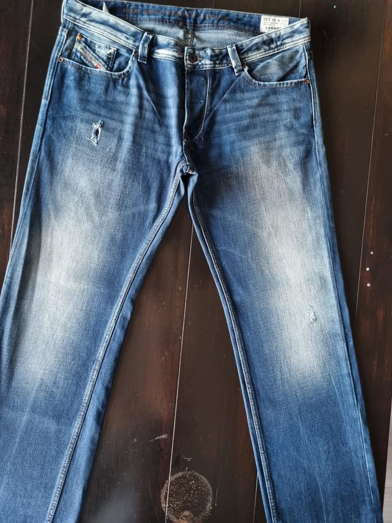 CLASSIC VINTAGE DIESEL LARKEE STRAIGHT DESTROY JEANS 36/32!!, W36 - W38 (confectie 52/54), Diesel, Blauw, Ophalen of Verzenden
