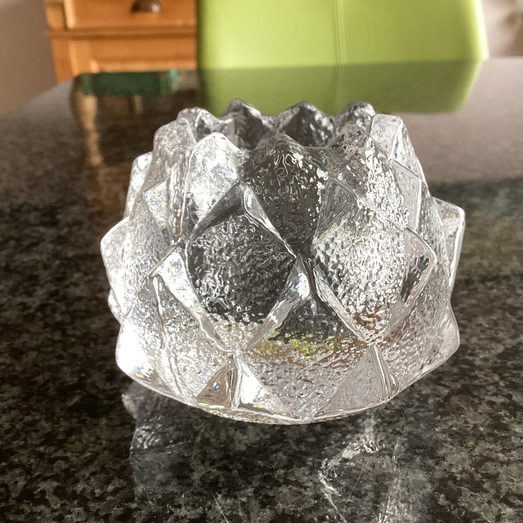 Waxinelichthouder, Orrefors, nimbus, vuurvlieg, vintage, Ophalen, Gebruikt, Overige materialen, Minder dan 25 cm