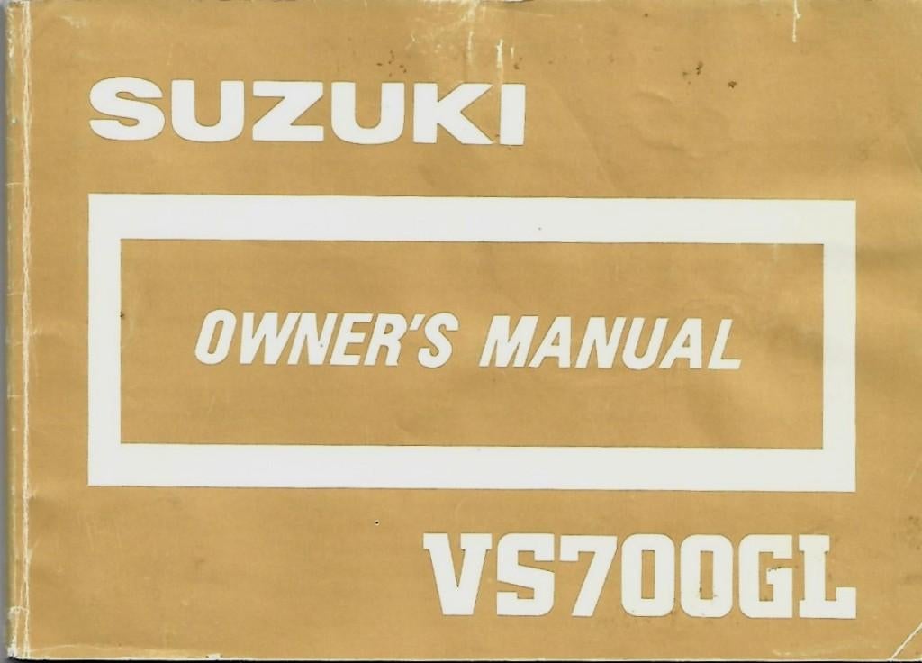 Suzuki VS700 GL owner manual (4489z), Ophalen of Verzenden, Suzuki