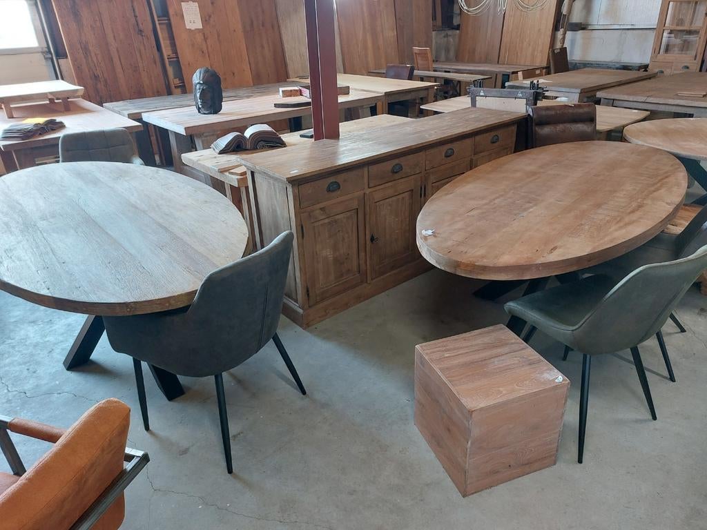 Ovale tafel tafels op maat,Kiezelvorm platovaal Deens ovaal., Ophalen of Verzenden, Vijf personen of meer, Ovaal, Nieuw