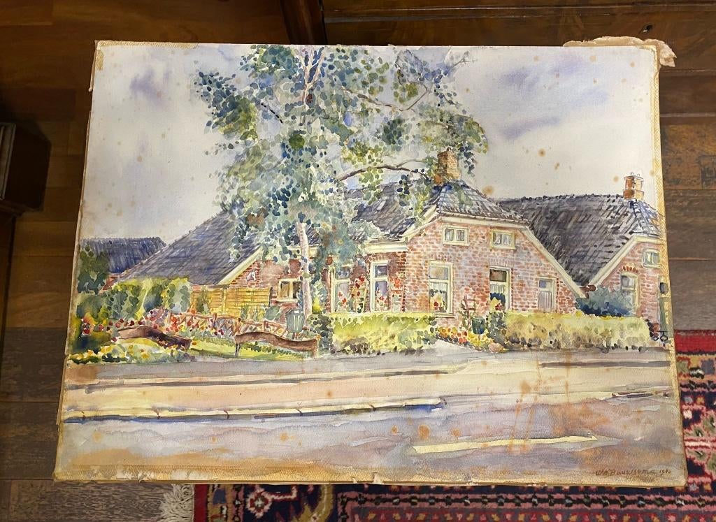 Aquarel, Wim Bouwsema- Onnen, Antiek en Kunst, Ophalen of Verzenden