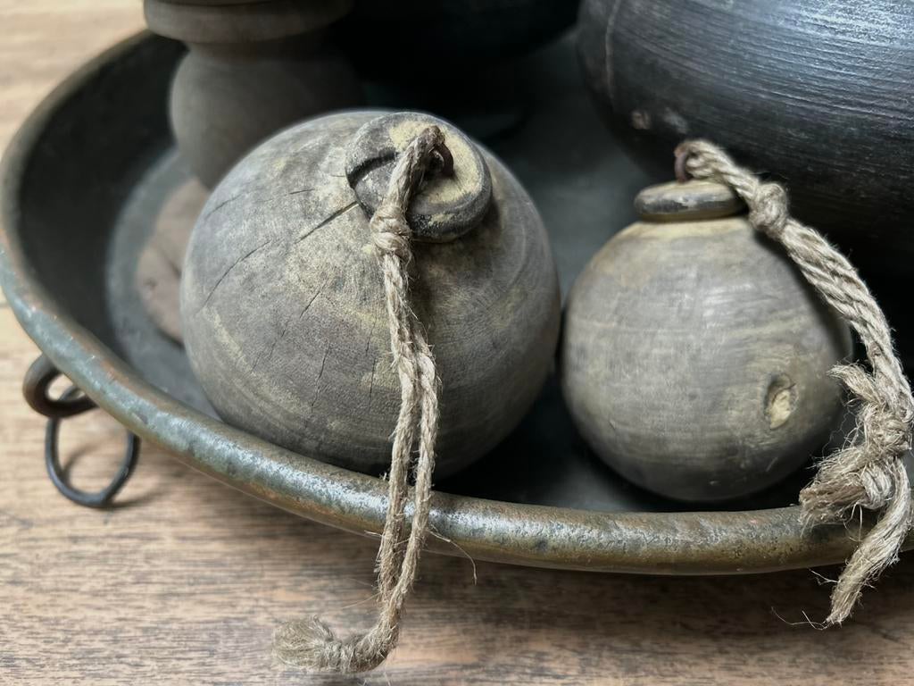 Set vergrijsde decoratieballen sober sleets, Ophalen of Verzenden