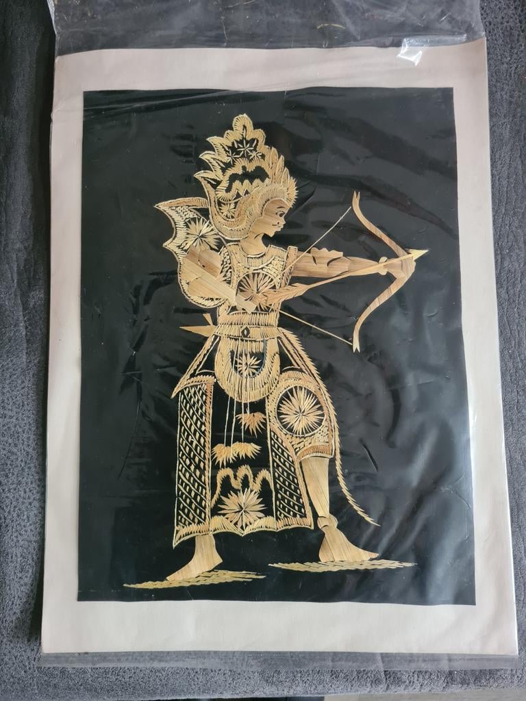 Indonesische kunst - Rijststengel afbeelding, Antiek en Kunst, Ophalen