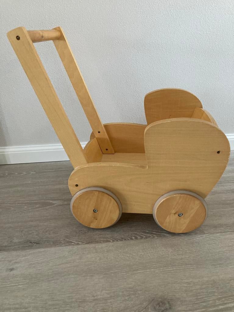 Houten Poppen Wagen, Ophalen, Zo goed als nieuw, Duw- of Trekspeelgoed