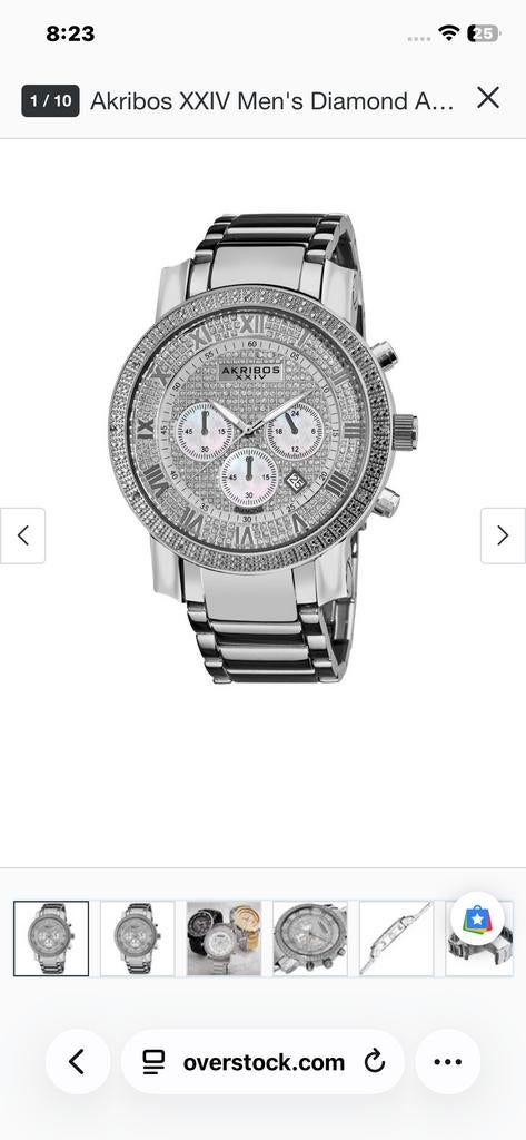 Akribos Diamond Serie - Nieuwstaat!, Sieraden, Tassen en Uiterlijk, Horloges | Heren, Overige merken, Staal, Polshorloge, Nieuw