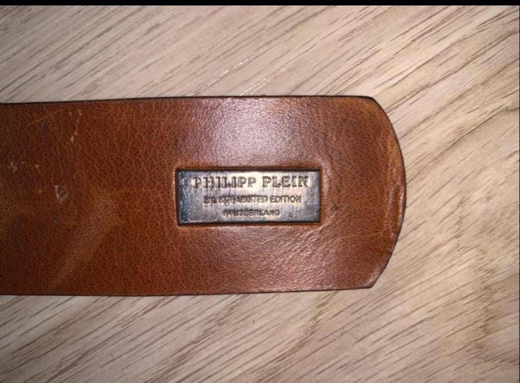 Philipp Plein Lederen Riem 130 cm origineel, 95 tot 105 cm, Bruin, Echt leder, Ophalen of Verzenden