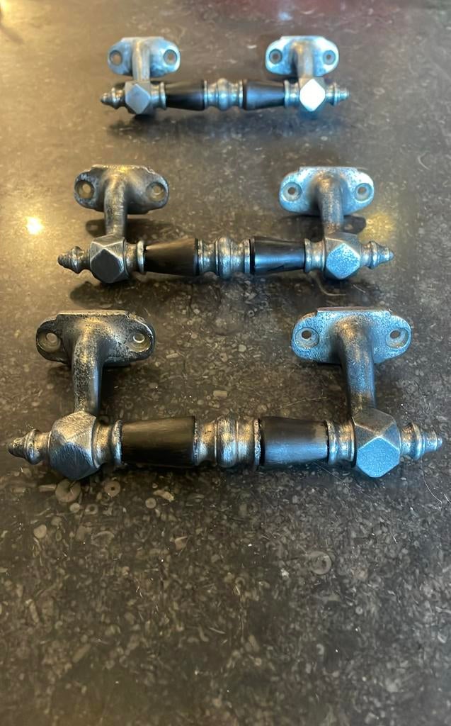 3x Schuifraamgreep / Deurgreep 1900 Antiek, Hoorn raamgrepen, Antiek en Kunst, Antiek | Woonaccessoires, Ophalen of Verzenden