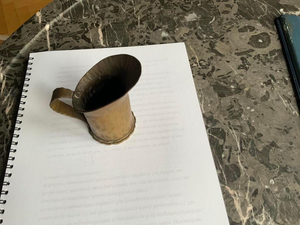 Trench art WO I 37 mm bewerkt tot melkkannetje. Frans, Ophalen of Verzenden, Landmacht, Nederland