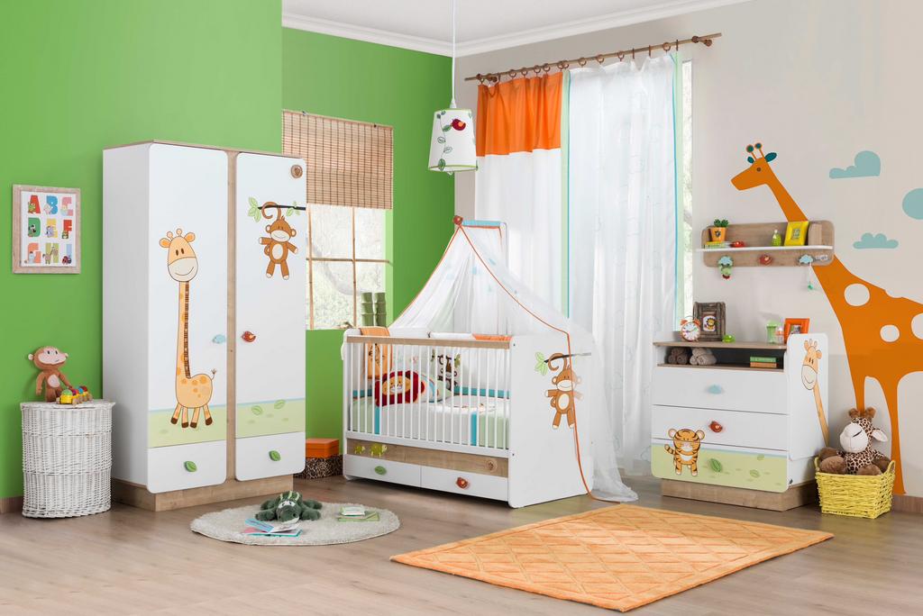 Cilek Safari kinderkamer, bed, kast, commode, tapijt, lamp, Ophalen, Zo goed als nieuw, Jongetje of Meisje