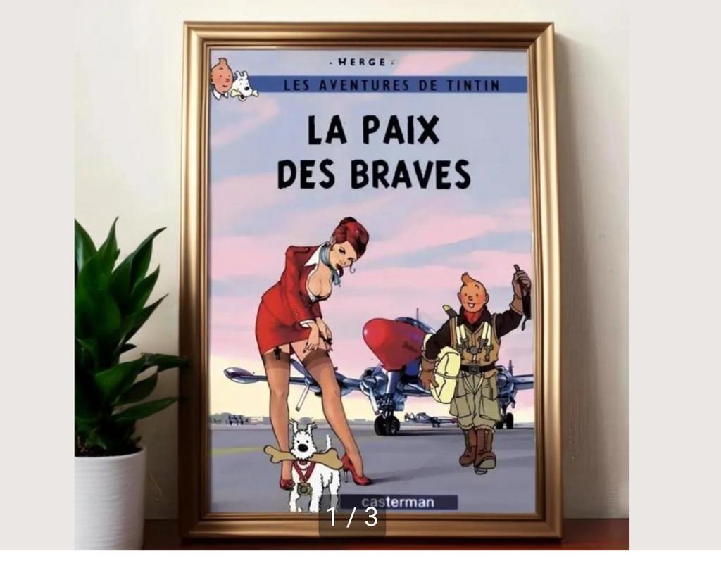Kuifje Poster - La Paix des Braves (Collector’s Item), Boeken, Stripboeken, Eén stripboek, Ophalen of Verzenden, Zo goed als nieuw