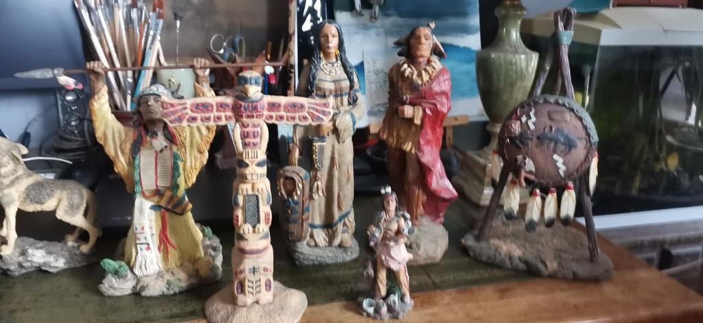 Collectie Native American Beelden, Antiek en Kunst, Kunst | Niet-Westerse kunst, Ophalen of Verzenden