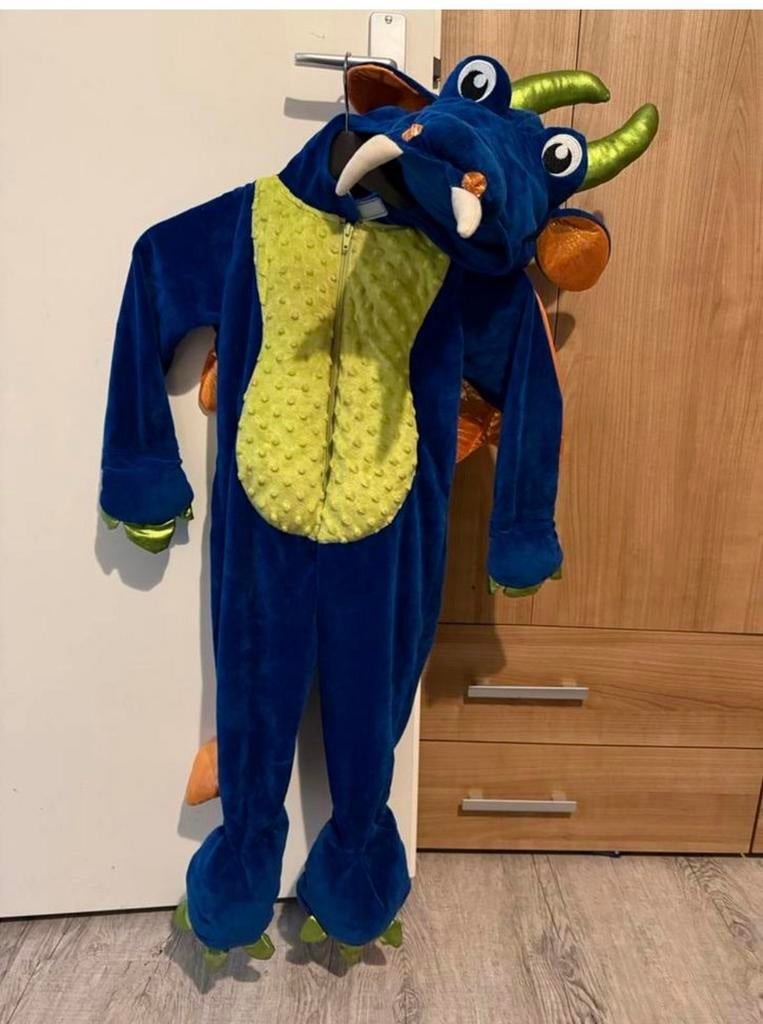 Draken (draak) kostuum izgs maat 98 (carnaval, haloween), Ophalen of Verzenden, Zo goed als nieuw, 104 of kleiner, Jongen of Meisje