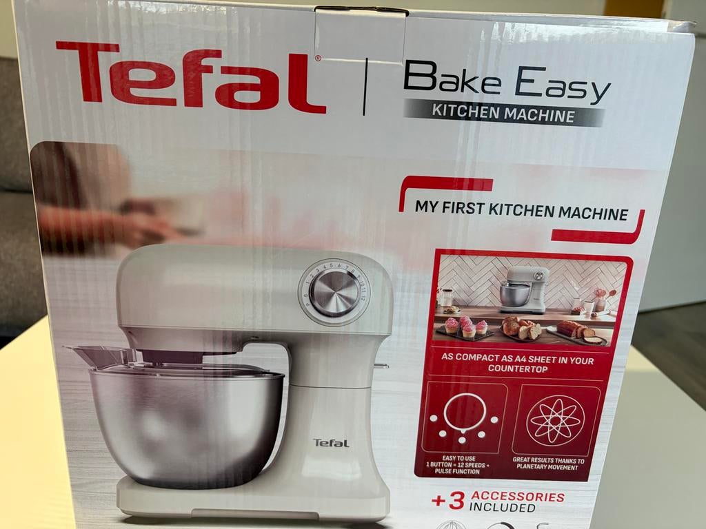 Tefal Bake Easy Keukenmachine - Nieuw!, Nieuw, Ophalen of Verzenden, Vaatwasserbestendig, 3 snelheden of meer