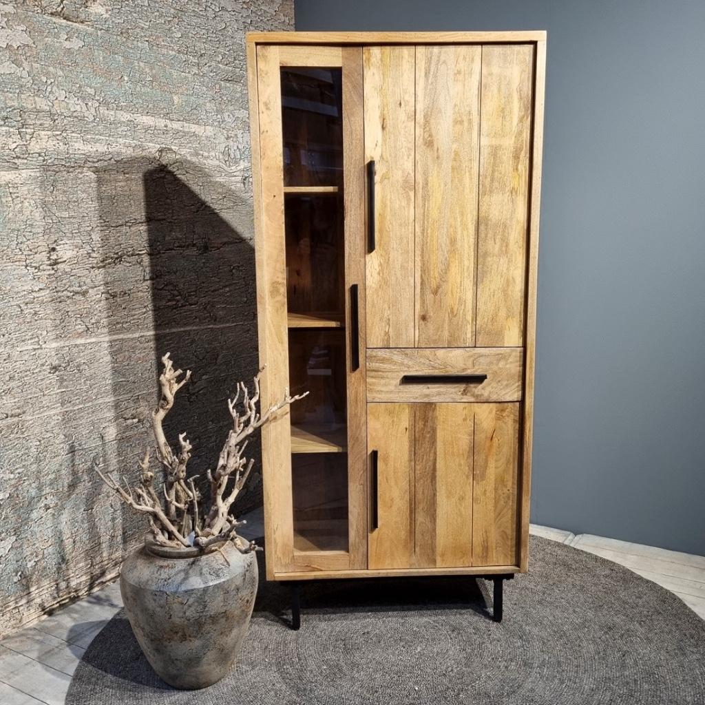 Wandkast BEJY mangohout 85cm, Huis en Inrichting, Kasten | Wandmeubels, Overige houtsoorten, Nieuw, Ophalen of Verzenden, Minder dan 150 cm