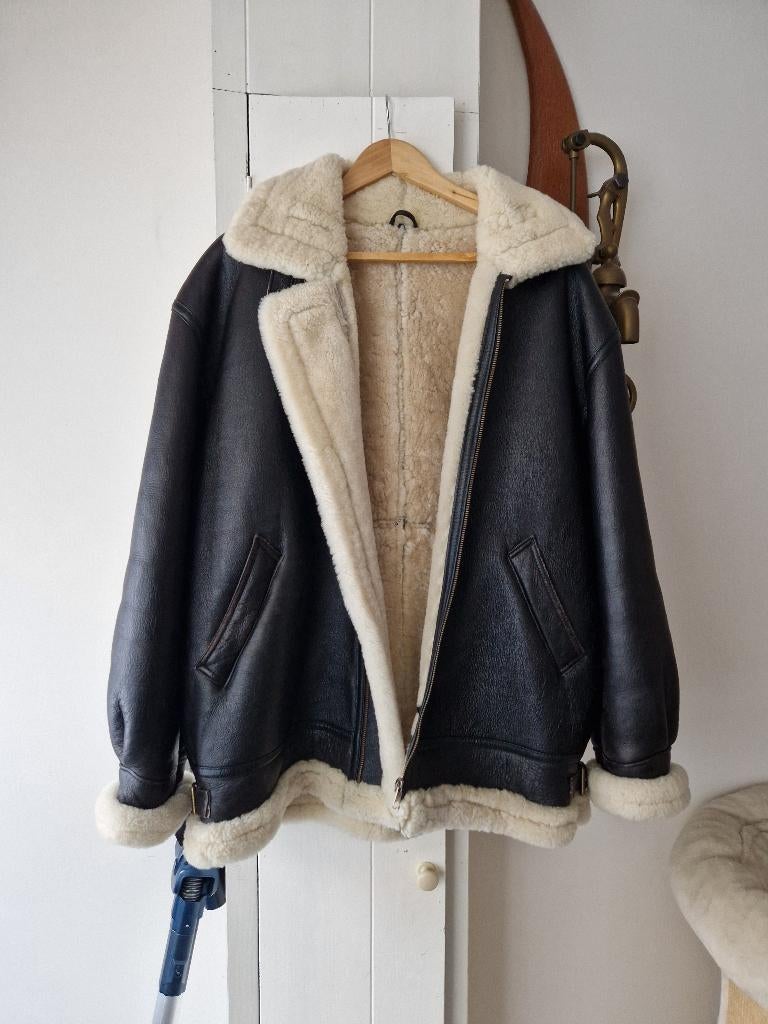 Warm leren pilotenjack,in hele nette staat., Kleding | Heren, Jassen | Winter, Maat 52/54 (L), Ophalen of Verzenden, Zo goed als nieuw
