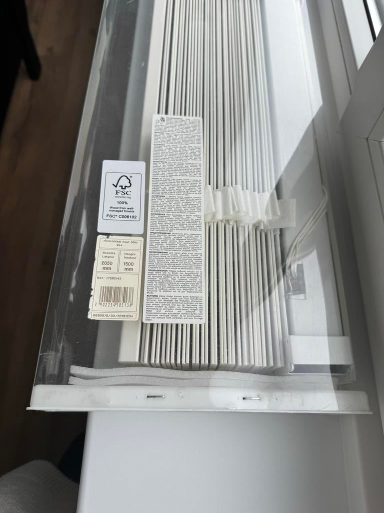 GAMMA 50mm 205cmx150cm  Houten Jaloezie Wit (kleurnr.944), Ophalen, Nieuw, Wit