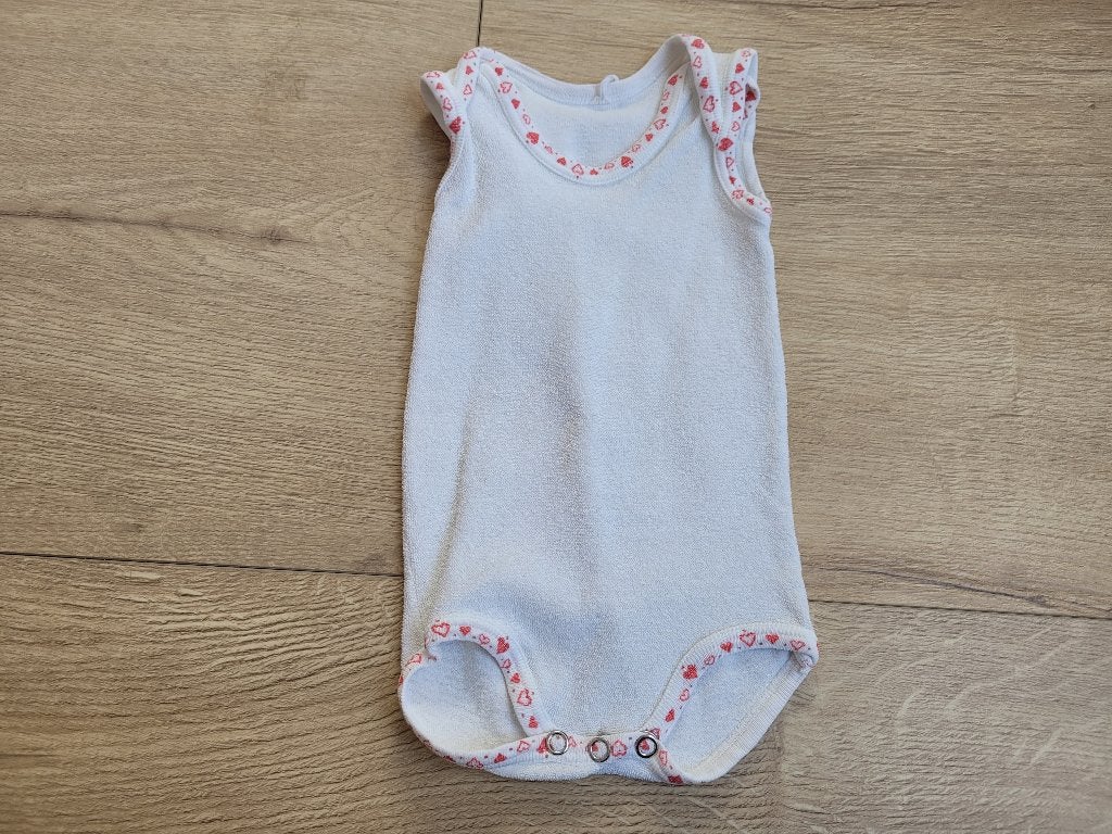 Witte badstoffen mouwloze romper maat 62 ~ TH2034, Ophalen of Verzenden, Gebruikt, Meisje, Nacht- of Onderkleding
