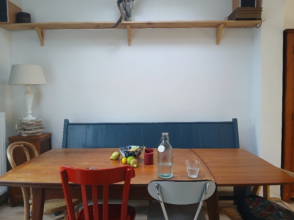 Mooie oude houten kerkbank / authentieke houten zitbank, Ophalen