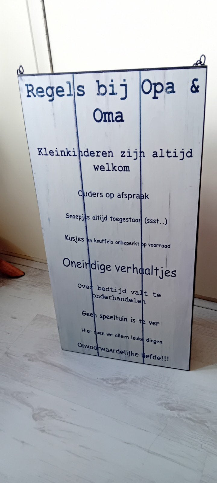 Opa en oma ophangbord, Ophalen