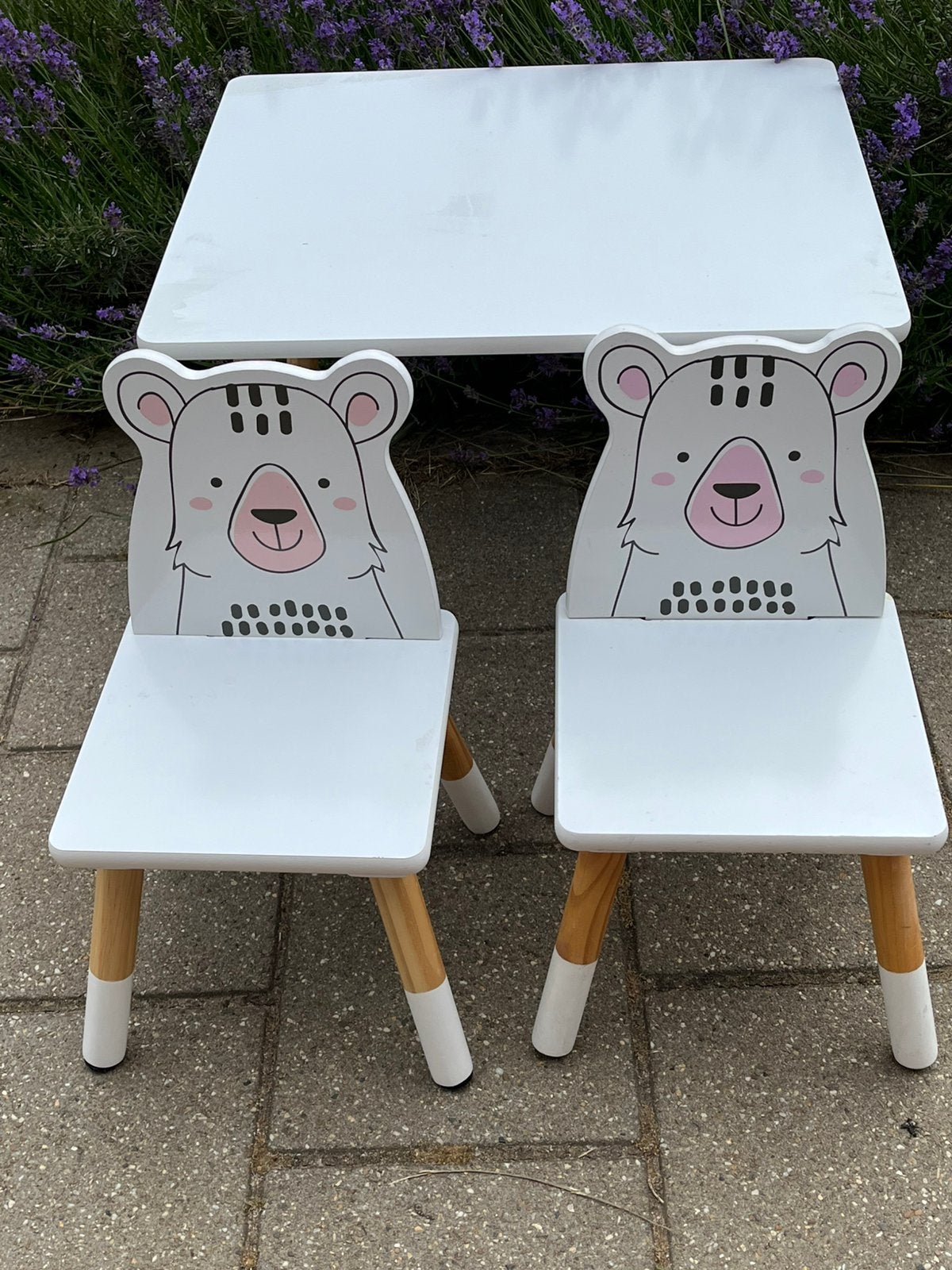 Kindertafel met 2 stoeltjes, Kinderen en Baby's, Kinderkamer | Tafels en Stoelen, Ophalen, Zo goed als nieuw, Tafel(s) en Stoel(en)