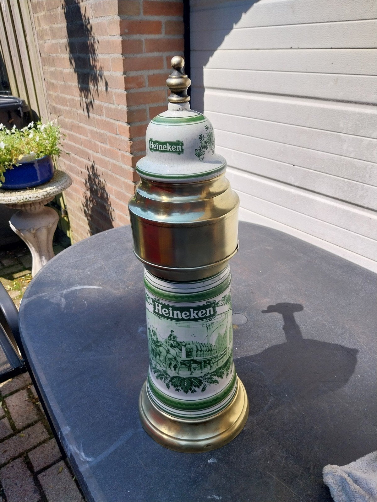 Heineken biertap, porselein /messing, Witgoed en Apparatuur, Thuistaps, Gebruikt, Ophalen