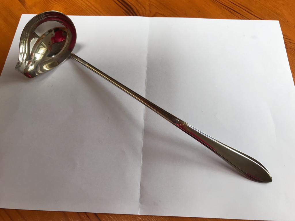 Verzilverde bowl/punchlepel, Ophalen of Verzenden