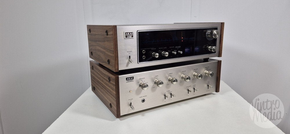 Akai AA-5200 Versterker + AT-580 Tuner | Stereo Set | Phono, Overige merken, Tuner of Radio, Refurbished, Losse componenten