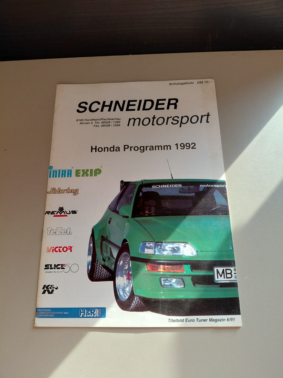 Honda Programma 1992 - Schneider Motorsport Catalogus, Ophalen of Verzenden, Zo goed als nieuw, Honda, Schneider Motorsport
