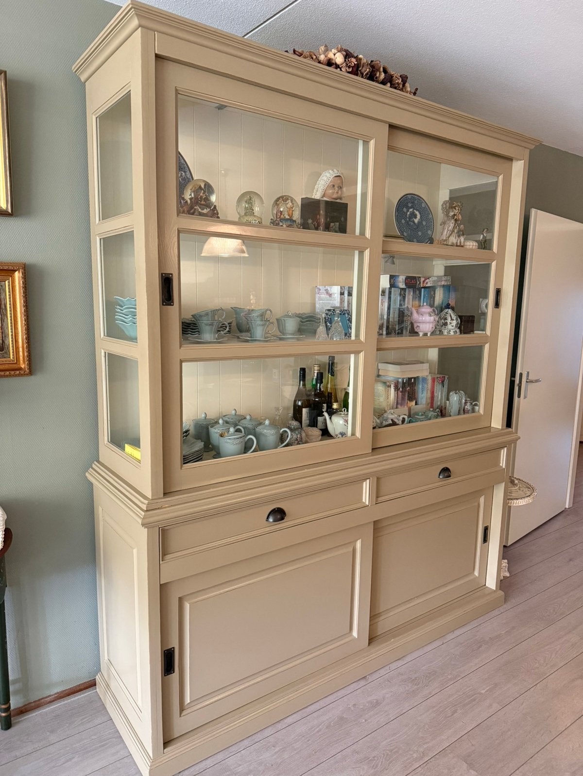 Grutterskast / Apothekerskast - Beige, Ophalen, Gebruikt, 200 cm of meer, 150 tot 200 cm